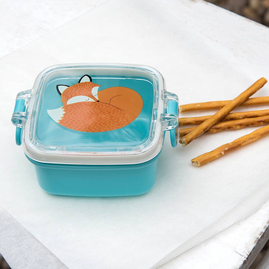 Rex London Mini Snacksboks ‑ Teal med Reven Rusty  